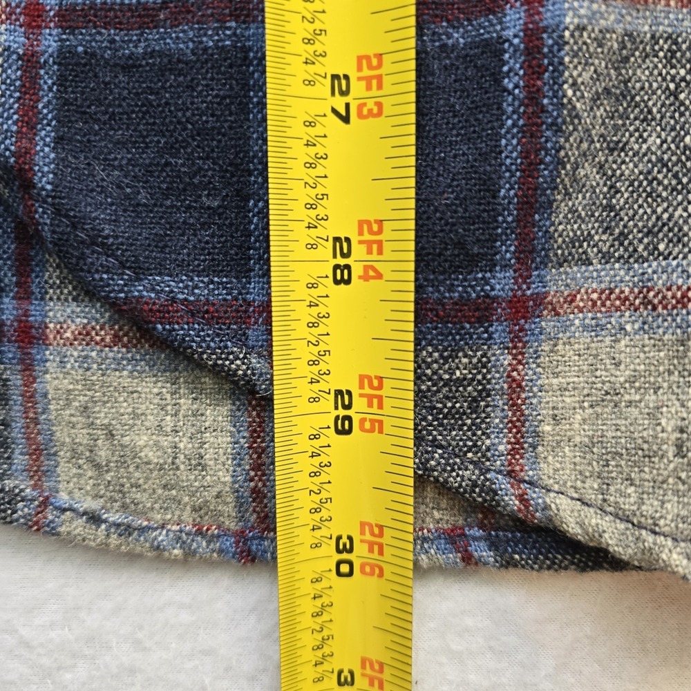 Woolrich Vintage 70s Plaid Wool Shirt Jacket Made in USA Men's Medium 85/15 - Picture 11 of 11